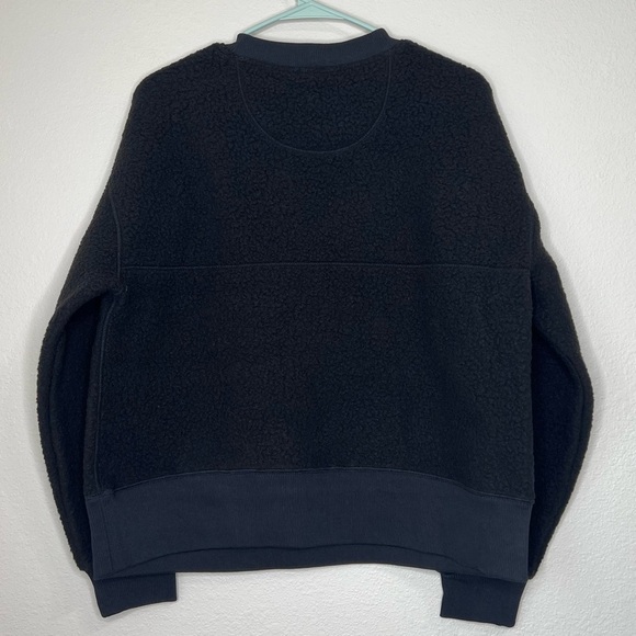 Everlane Black The ReNew Fleece Oversized Crew Teddy Sweatshirt Sz S NWT - Picture 10 of 13